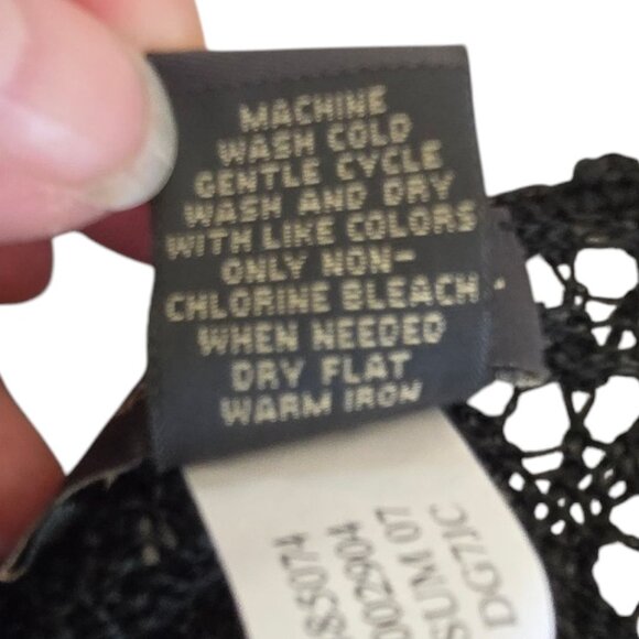 Banana Republic Womens Small Linen Blend Open Crochet Pattern Dress Over Spaghet - Picture 9 of 9